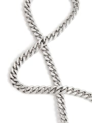 AllSaints Silver Tone Mens Curb Chain Carabiner Necklace - Image 4 of 5