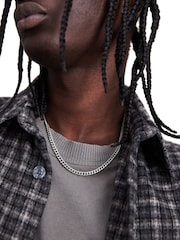 AllSaints Silver Tone Mens Curb Chain Carabiner Necklace - Image 5 of 5