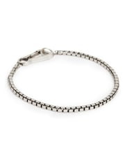 AllSaints Silver Tone Mens Box Chain Bracelet - Image 1 of 4