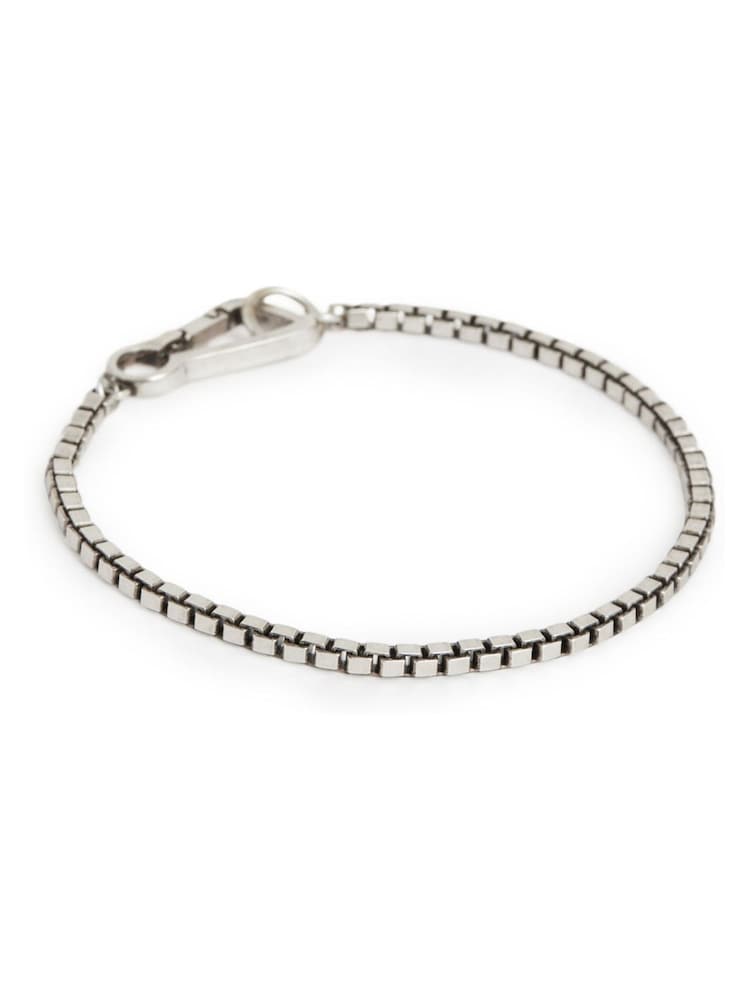 AllSaints Silver Tone Mens Box Chain Bracelet - Image 1 of 4