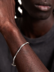 AllSaints Silver Tone Mens Box Chain Bracelet - Image 4 of 4