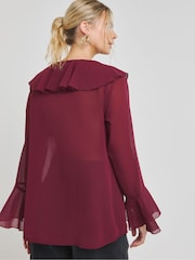 Simply Be Purple Romantic Ruffle Blouse - Image 2 of 5