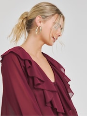 Simply Be Purple Romantic Ruffle Blouse - Image 3 of 5