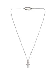 AllSaints Silver Tone Mens Cross Pendant Neckalce - Image 1 of 3