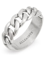 AllSaints Silver Tone Mens Frozen Chain Band Ring - Image 3 of 5
