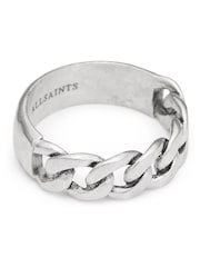 AllSaints Silver Tone Mens Frozen Chain Band Ring - Image 4 of 5