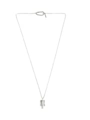 AllSaints Silver Tone Mens Signature Tag Pendant Necklace - Image 1 of 4