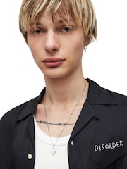 AllSaints Silver Tone Mens Signature Tag Pendant Necklace - Image 4 of 4