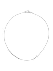 AllSaints Silver Tone Mens Cross Station Neckalce - Image 1 of 5