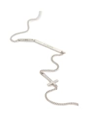 AllSaints Silver Tone Mens Cross Station Neckalce - Image 2 of 5