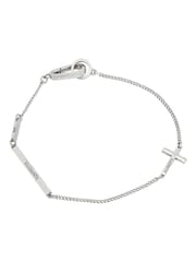 AllSaints Silver Tone Mens Cross Bracelet - Image 1 of 5