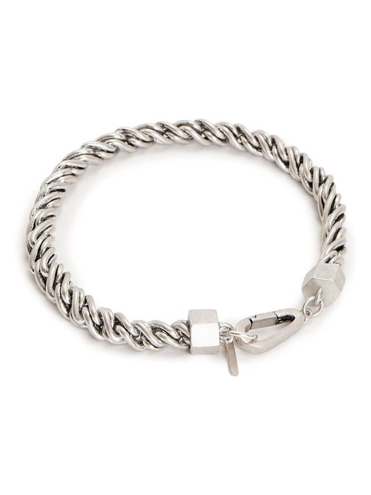 AllSaints Silver Tone Mens Rope Bracelet - Image 2 of 3