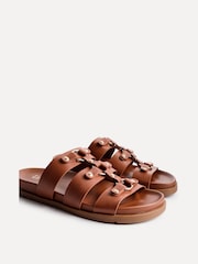 Linzi Brown Marcia Studded Gladiator Slip On Sandals - Image 3 of 5