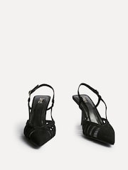 Linzi Black Alias Cut Out Slingback Court Heels - Image 3 of 5