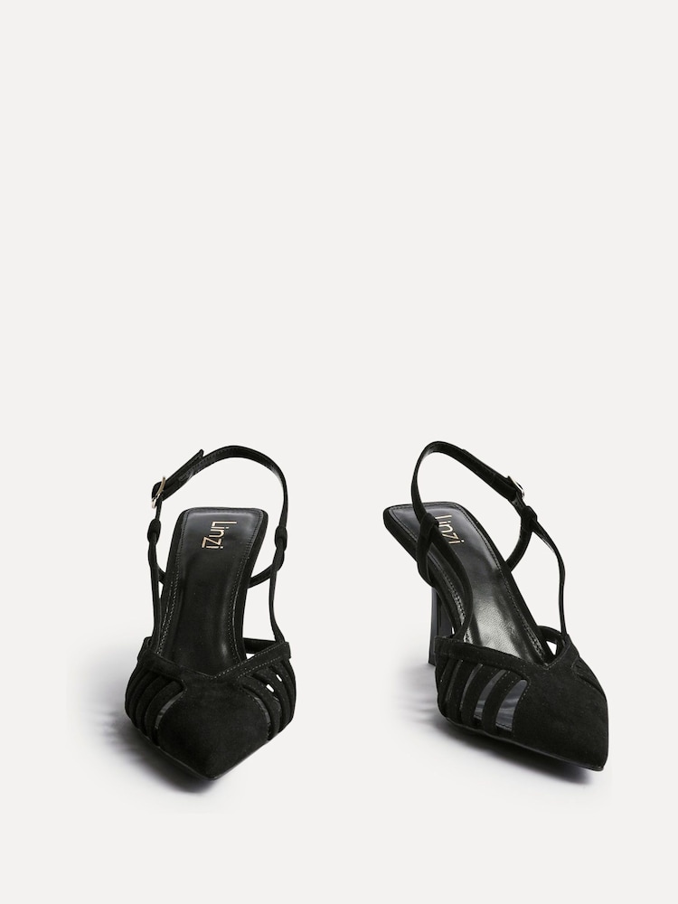 Linzi Black Alias Cut Out Slingback Court Heels - Image 3 of 5