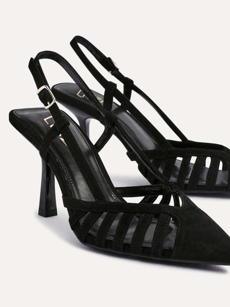 Linzi Black Alias Cut Out Slingback Court Heels - Image 4 of 5