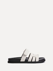 Linzi Black Chrome Essential Slip-On Sandals With Woven Front Strap - Image 2 of 5