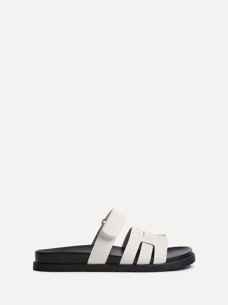 Linzi Black Chrome Essential Slip-On Sandals With Woven Front Strap - Image 2 of 5