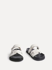 Linzi Black Chrome Essential Slip-On Sandals With Woven Front Strap - Image 3 of 5