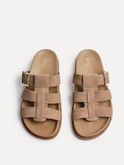 Linzi Natural Restore Gladiator Slip On Sandals With Buckle Detail - Image 4 of 5