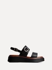 Linzi Black Rox Double Strap Flatform Sandals With Buckle Detail - Image 3 of 6