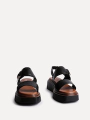 Linzi Black Rox Double Strap Flatform Sandals With Buckle Detail - Image 4 of 6