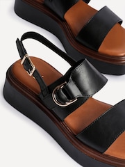 Linzi Black Rox Double Strap Flatform Sandals With Buckle Detail - Image 5 of 6