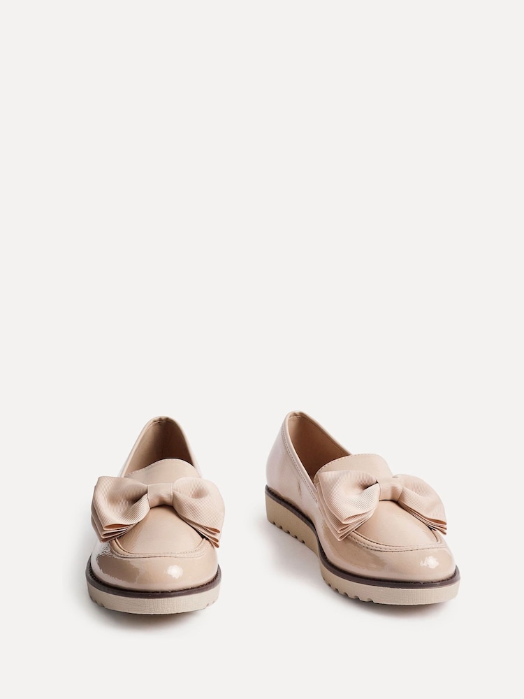 Linzi Nude Cathy Platform Loafers with Large Bow - Image 3 of 5