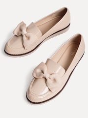 Linzi Nude Cathy Platform Loafers with Large Bow - Image 4 of 5