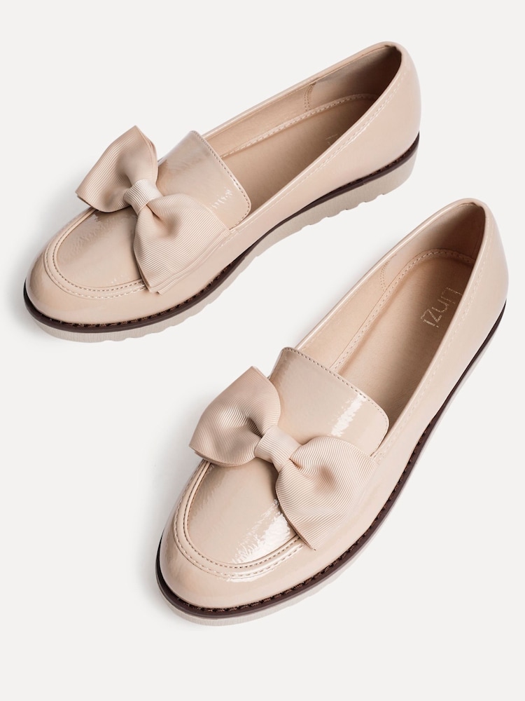 Linzi Nude Cathy Platform Loafers with Large Bow - Image 4 of 5