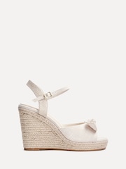 Linzi Cream Portofino Espadrille Wedges With Bow Detail - Image 2 of 5