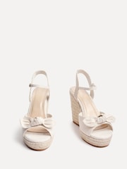 Linzi Cream Portofino Espadrille Wedges With Bow Detail - Image 3 of 5