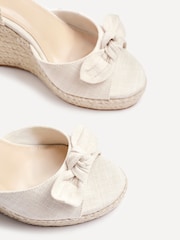 Linzi Cream Portofino Espadrille Wedges With Bow Detail - Image 4 of 5