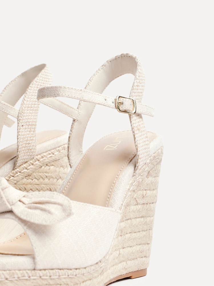 Linzi Cream Portofino Espadrille Wedges With Bow Detail - Image 5 of 5
