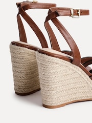 Linzi Brown Goddess Wedge Sandals With Knotted Front Straps - Image 5 of 5