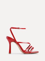 Linzi Red Scarlett Faux Leather Strappy Heel Sandals With Ankle Strap - Image 2 of 5