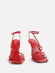 Linzi Red Scarlett Faux Leather Strappy Heel Sandals With Ankle Strap - Image 3 of 5