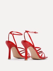 Linzi Red Scarlett Faux Leather Strappy Heel Sandals With Ankle Strap - Image 4 of 5