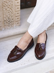 Linzi Red Rosemary Classic Slip-On Loafers With Tassel Detail - Image 2 of 5