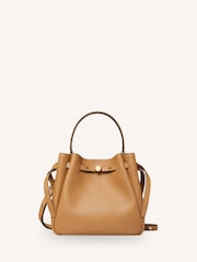 Tory Burch Brown Romy Pebbled Bucket Bag - Image 1 of 6