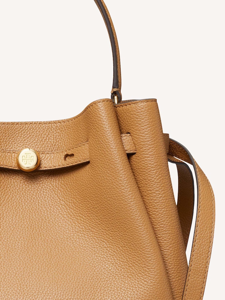 Tory Burch Brown Romy Pebbled Bucket Bag - Image 6 of 6