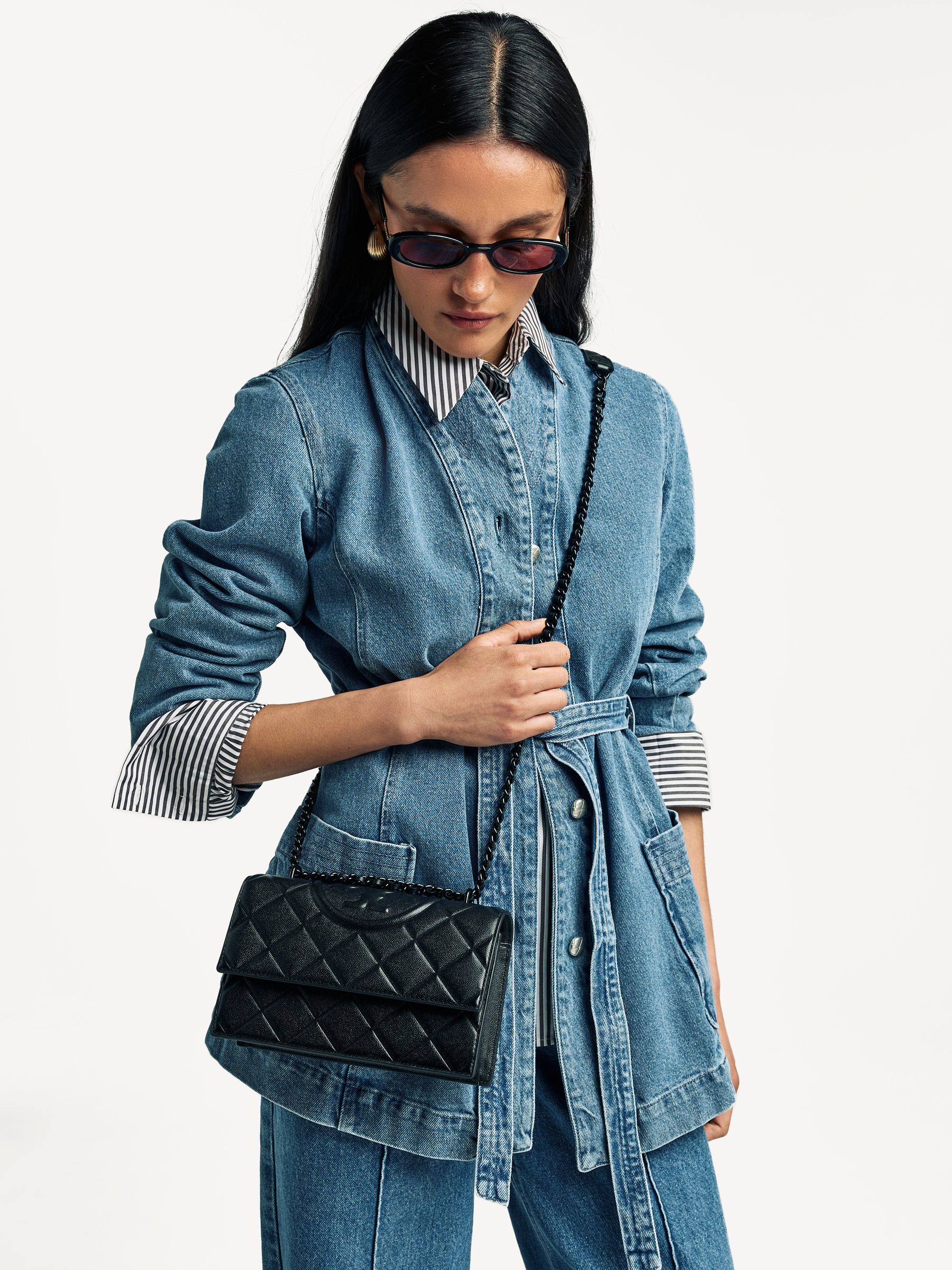 Buy Tory Burch Black Fleming Soft Grain Small Convertible Shoulder