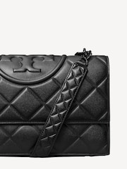 Tory Burch Black Fleming Soft Grain Small Convertible Shoulder Bag - Image 4 of 7