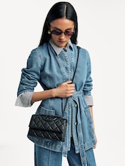 Tory Burch Black Fleming Soft Grain Small Convertible Shoulder Bag - Image 5 of 7
