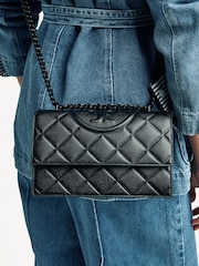 Tory Burch Black Fleming Soft Grain Small Convertible Shoulder Bag - Image 6 of 7