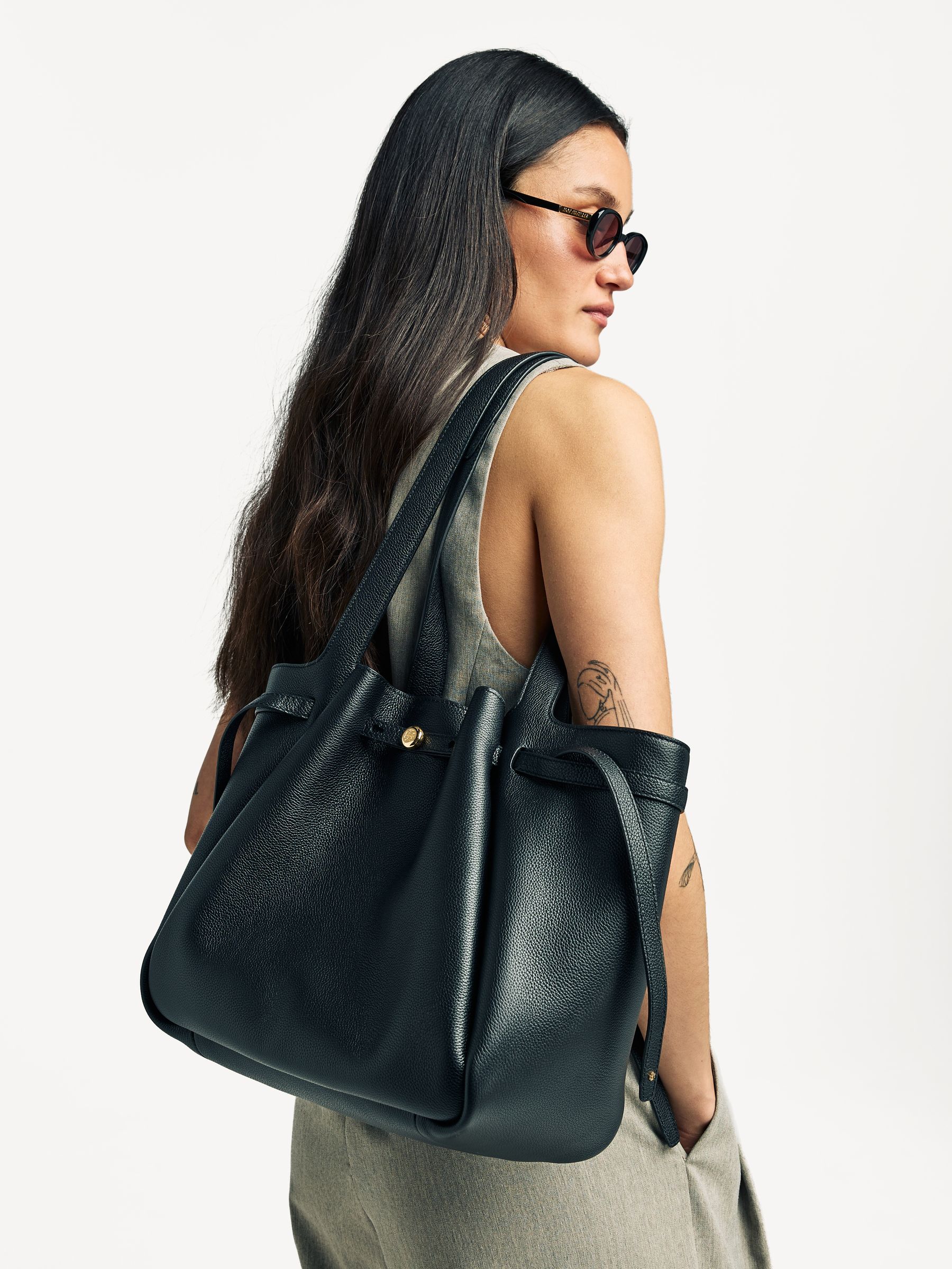 Buy Tory Burch Black Romy Pebbled Tote Bag from Next Singapore