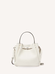 Tory Burch Cream Romy Pebbled Bucket Bag - Image 1 of 5