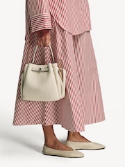 Tory Burch Cream Romy Pebbled Bucket Bag - Image 2 of 5