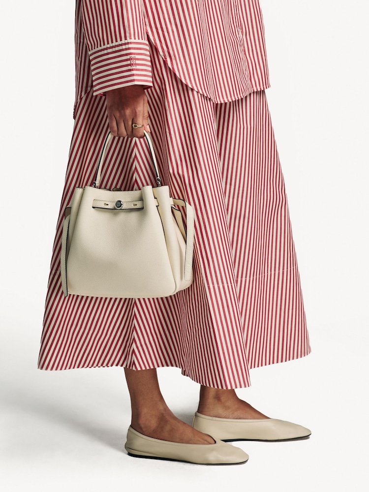 Tory Burch Cream Romy Pebbled Bucket Bag - Image 2 of 5