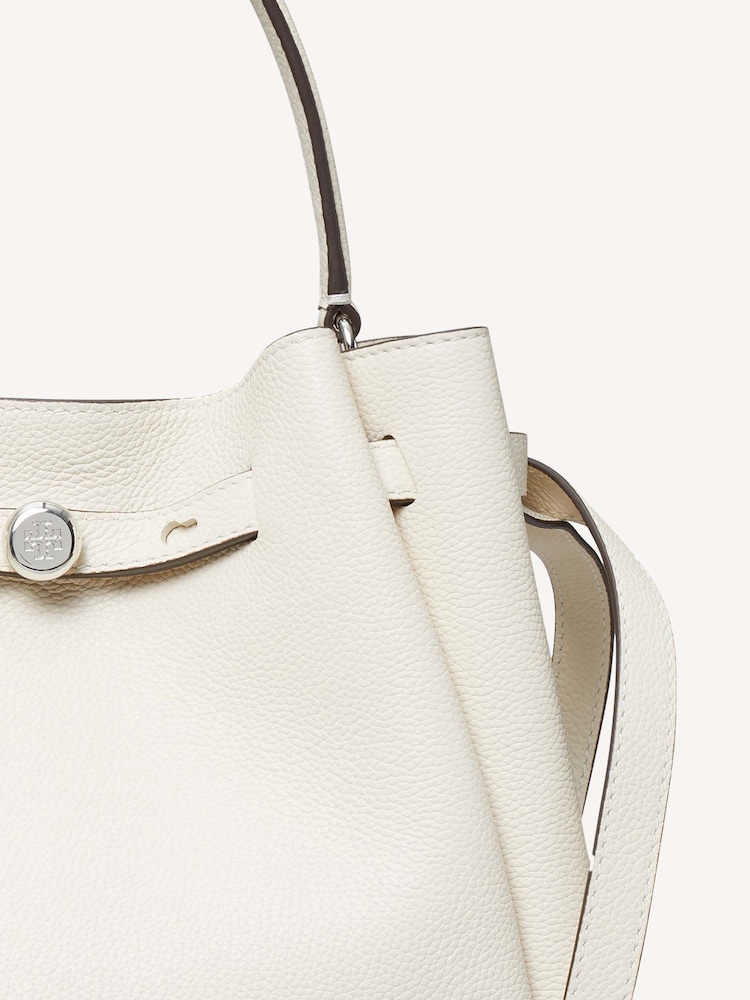 Tory Burch Cream Romy Pebbled Bucket Bag - Image 5 of 5